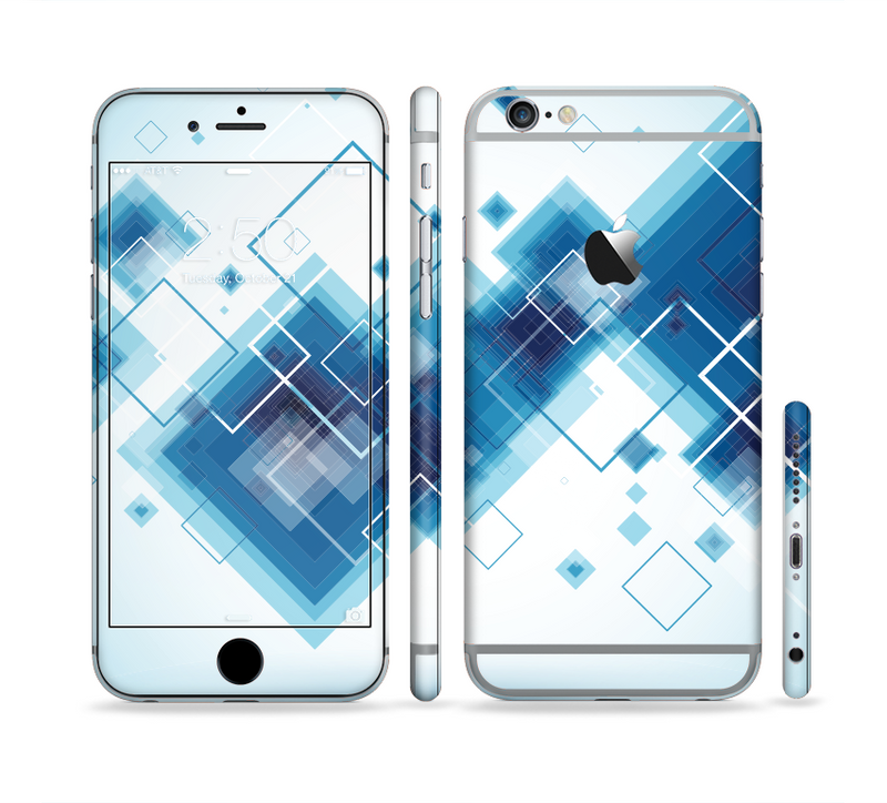 The Blue Levitating Squares Sectioned Skin Series for the Apple iPhone 6s