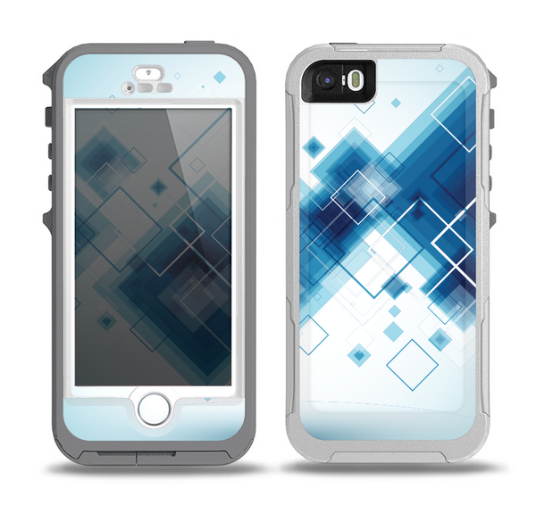 The Blue Levitating Squares Skin for the iPhone 5-5s OtterBox Preserver WaterProof Case