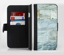 The Blue Marble Layered Bricks Ink-Fuzed Leather Folding Wallet Credit-Card Case for the Apple iPhone 6/6s, 6/6s Plus, 5/5s and 5c