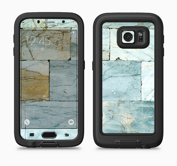 The Blue Marble Layered Bricks Full Body Samsung Galaxy S6 LifeProof Fre Case Skin Kit