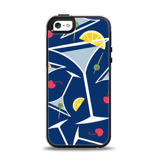 The Blue Martini Drinks With Lemons Apple iPhone 5-5s Otterbox Symmetry Case Skin Set