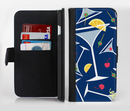 The Blue Martini Drinks With Lemons Ink-Fuzed Leather Folding Wallet Credit-Card Case for the Apple iPhone 6/6s, 6/6s Plus, 5/5s and 5c