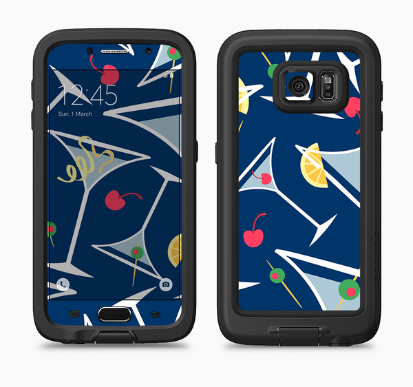 The Blue Martini Drinks With Lemons Full Body Samsung Galaxy S6 LifeProof Fre Case Skin Kit
