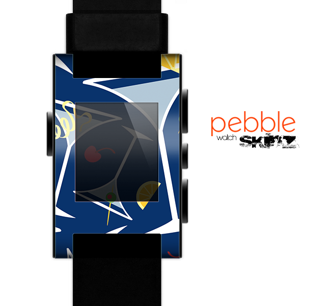 The Blue Martini Drinks With Lemons Skin for the Pebble SmartWatch