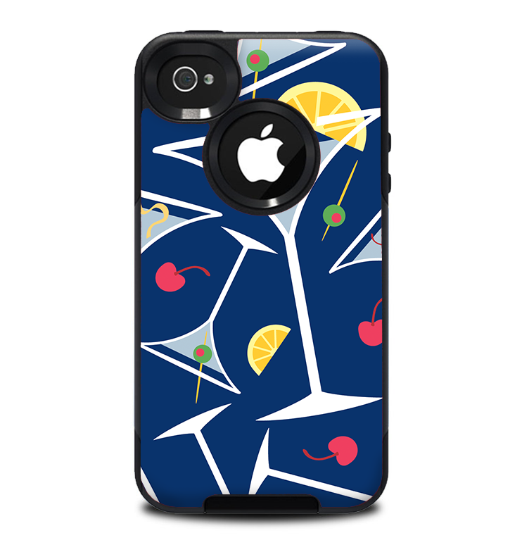 The Blue Martini Drinks With Lemons Skin for the iPhone 4-4s OtterBox Commuter Case