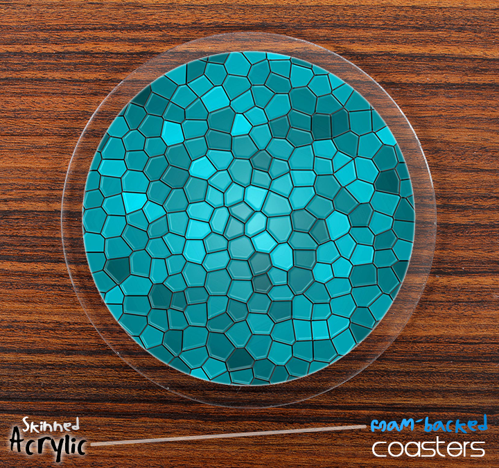 The Blue Mosaic Skinned Foam-Backed Coaster Set