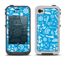 The Blue Nautical Collage Apple iPhone 4-4s LifeProof Fre Case Skin Set