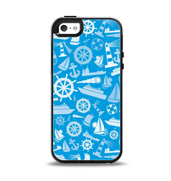 The Blue Nautical Collage Apple iPhone 5-5s Otterbox Symmetry Case Skin Set