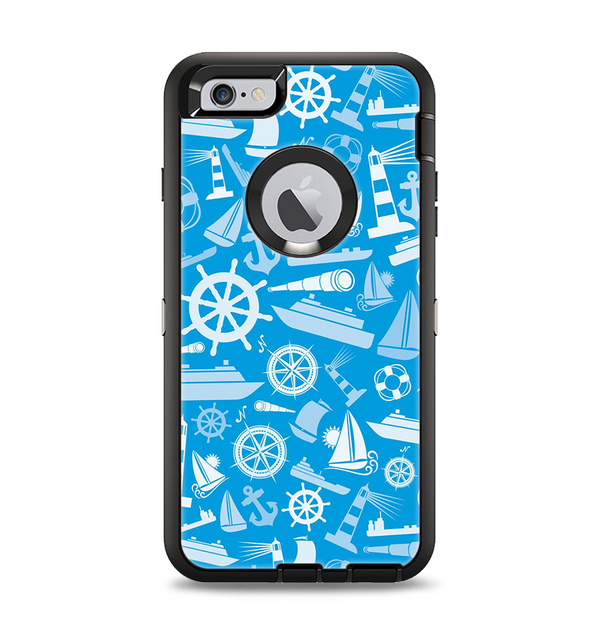 The Blue Nautical Collage Apple iPhone 6 Plus Otterbox Defender Case Skin Set