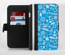 The Blue Nautical Collage Ink-Fuzed Leather Folding Wallet Credit-Card Case for the Apple iPhone 6/6s, 6/6s Plus, 5/5s and 5c