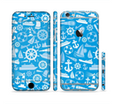 The Blue Nautical Collage Sectioned Skin Series for the Apple iPhone 6s Plus