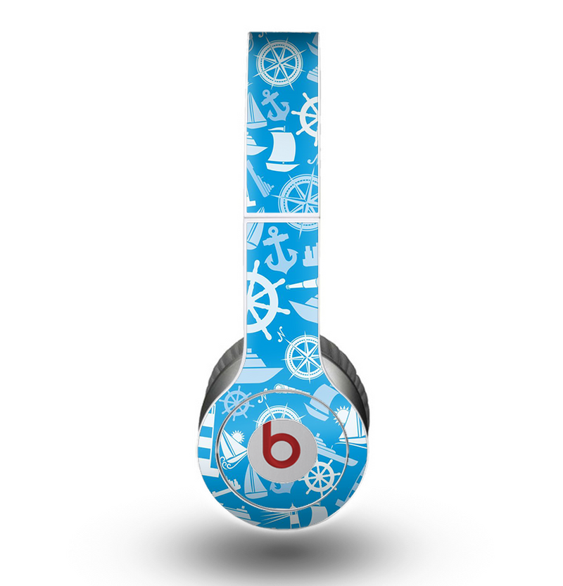 The Blue Nautical Collage Skin for the Beats by Dre Original Solo-Solo HD Headphones
