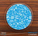 The Blue Nautical Collage Skinned Foam-Backed Coaster Set