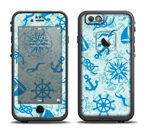 The Blue Nautical Collage V5 Apple iPhone 6 LifeProof Fre Case Skin Set