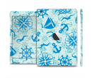 The Blue Nautical Collage V5 Skin Set for the Apple iPad Mini 4