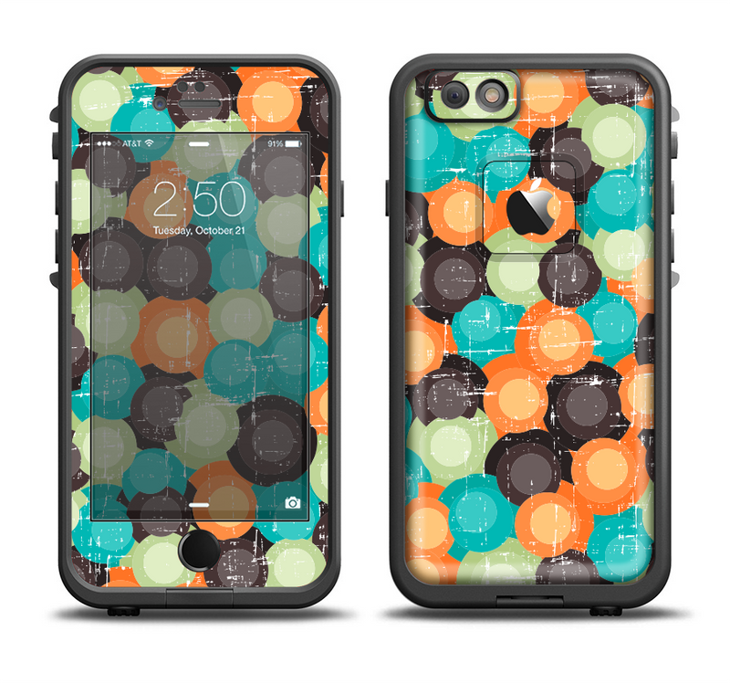 The Blue & Orange Abstract Polka Dots Apple iPhone 6/6s Plus LifeProof Fre Case Skin Set