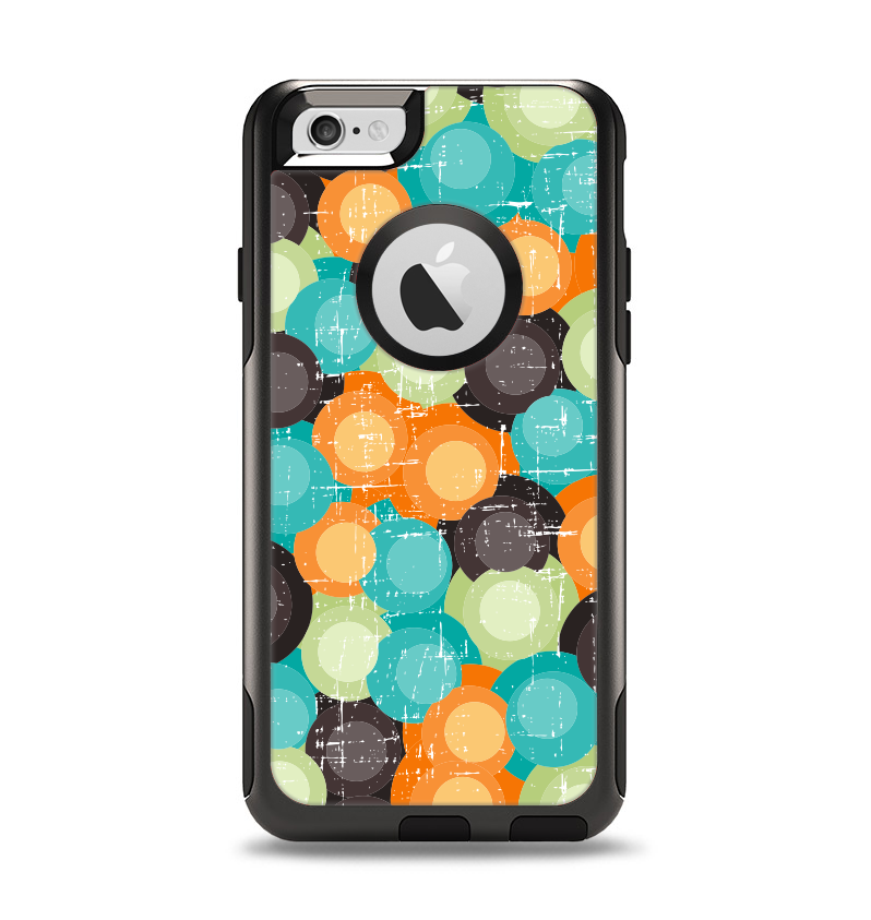 The Blue & Orange Abstract Polka Dots Apple iPhone 6 Otterbox Commuter Case Skin Set