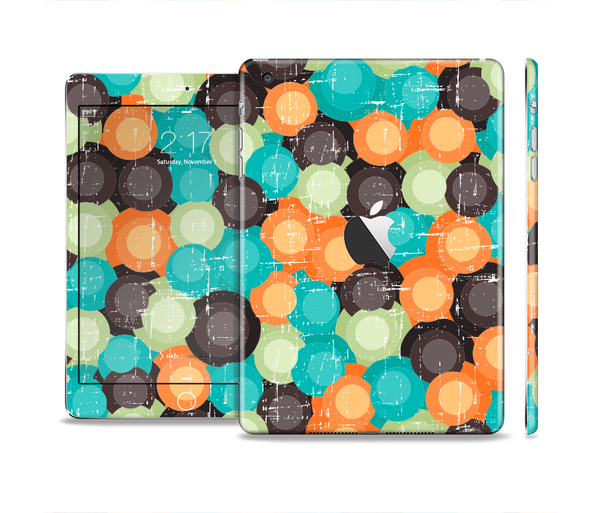 The Blue & Orange Abstract Polka Dots Full Body Skin Set for the Apple iPad Mini 2