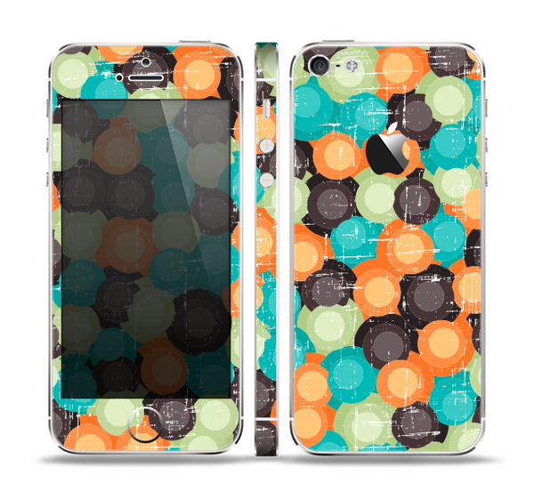 The Blue & Orange Abstract Polka Dots Skin Set for the Apple iPhone 5