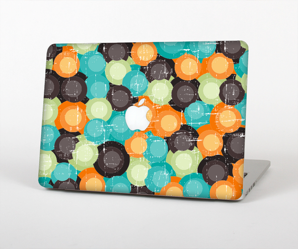The Blue & Orange Abstract Polka Dots Skin Set for the Apple MacBook Pro 13" with Retina Display