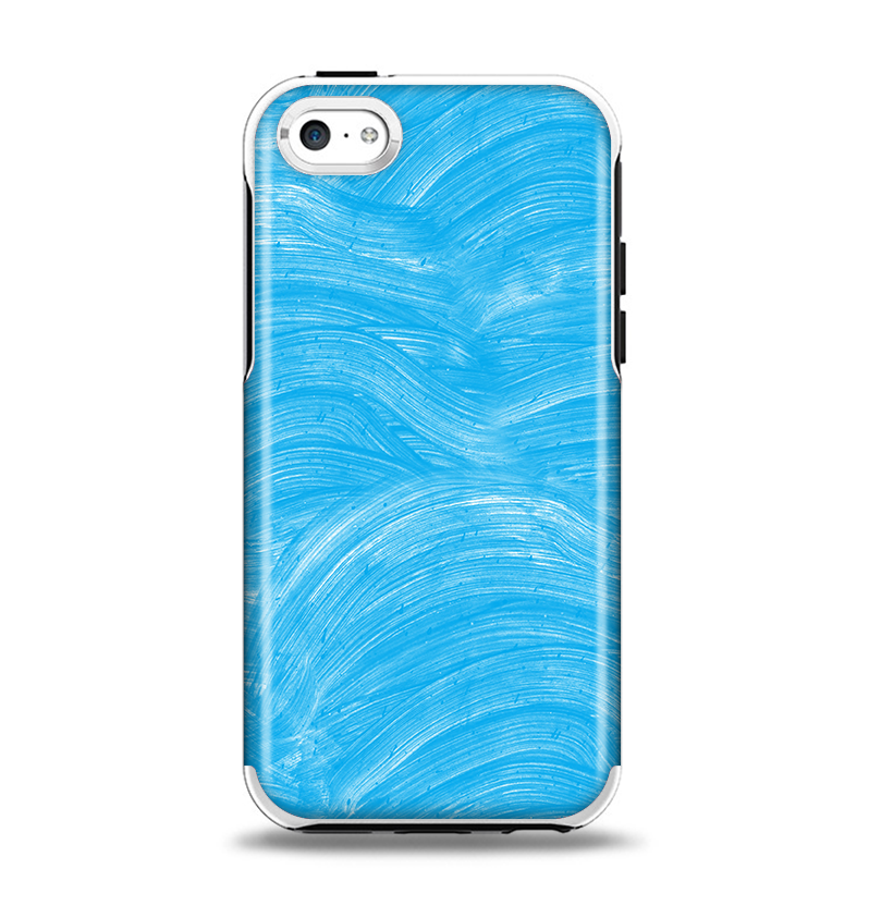 The Blue Painted Brush Texture Apple iPhone 5c Otterbox Symmetry Case Skin Set