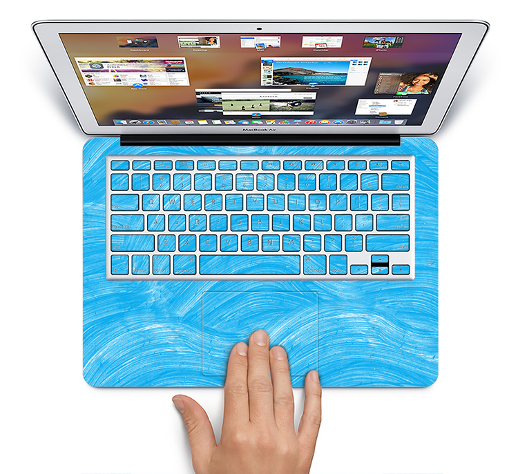 The Blue Painted Brush Texture Skin Set for the Apple MacBook Air 11"