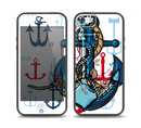 The Blue Pastel Anchor with Roses Skin Set for the iPhone 5-5s Skech Glow Case