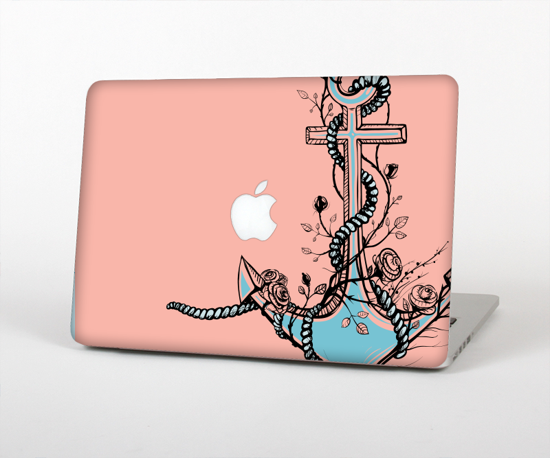 The Blue Pastel Anchor with Roses Skin for the Apple MacBook Pro Retina 15"
