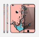 The Blue Pastel Anchor with Roses Skin for the Apple iPhone 6