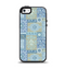 The Blue Patched Paisley Pattern Apple iPhone 5-5s Otterbox Symmetry Case Skin Set