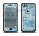 The Blue Patched Paisley Pattern Apple iPhone 6/6s LifeProof Fre Case Skin Set