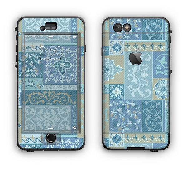 The Blue Patched Paisley Pattern Apple iPhone 6 LifeProof Nuud Case Skin Set