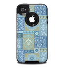The Blue Patched Paisley Pattern Skin for the iPhone 4-4s OtterBox Commuter Case