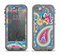The Blue & Pink Layered Paisley Pattern V3 Apple iPhone 5c LifeProof Nuud Case Skin Set