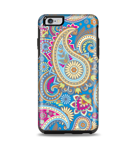 The Blue & Pink Layered Paisley Pattern V3 Apple iPhone 6 Plus Otterbox Symmetry Case Skin Set