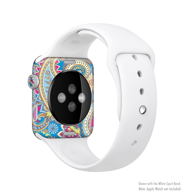 The Blue & Pink Layered Paisley Pattern V3 Full-Body Skin Kit for the Apple Watch