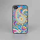 The Blue & Pink Layered Paisley Pattern V3 Skin-Sert for the Apple iPhone 4-4s Skin-Sert Case