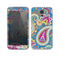 The Blue & Pink Layered Paisley Pattern V3 Skin For the Samsung Galaxy S5