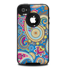 The Blue & Pink Layered Paisley Pattern V3 Skin for the iPhone 4-4s OtterBox Commuter Case