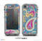 The Blue & Pink Layered Paisley Pattern V3 Skin for the iPhone 5c nüüd LifeProof Case