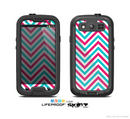 The Blue & Pink Sharp Chevron Pattern Skin For The Samsung Galaxy S3 LifeProof Case