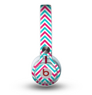 The Blue & Pink Sharp Chevron Pattern Skin for the Beats by Dre Mixr Headphones