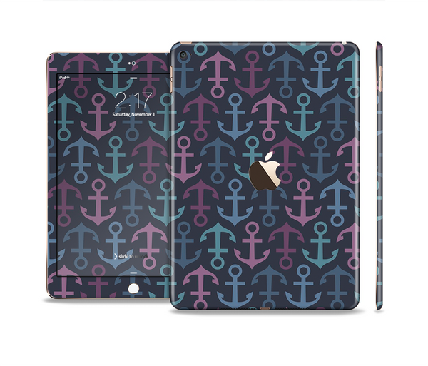 The Blue & Pink Vector Anchor Collage Skin Set for the Apple iPad Air 2