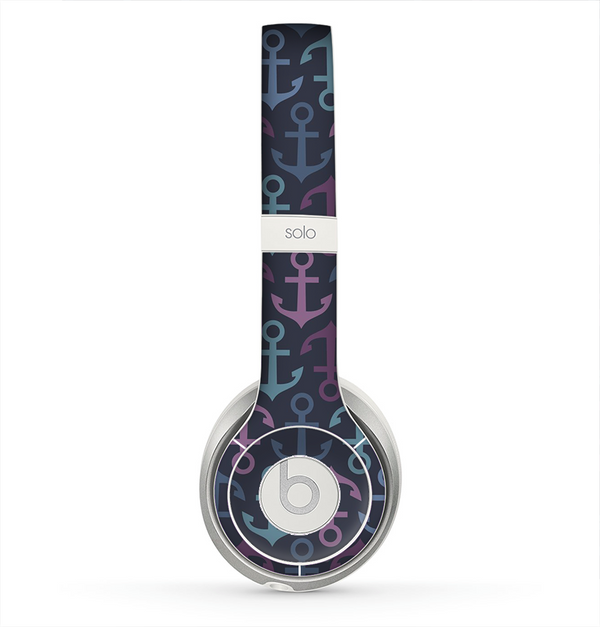 The Blue & Pink Vector Anchor Collage Skin for the Beats by Dre Solo 2 Headphones