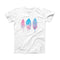 The Blue & Pink Watercolor Feathers ink-Fuzed Front Spot Graphic Unisex Soft-Fitted Tee Shirt