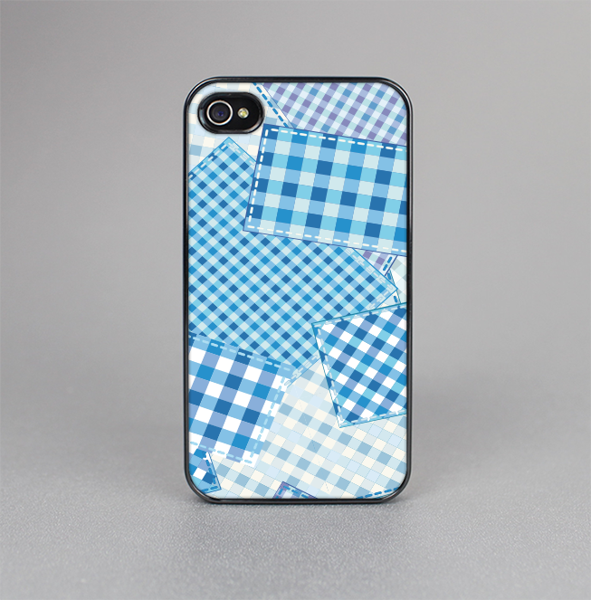 The Blue Plaid Patches Skin-Sert for the Apple iPhone 4-4s Skin-Sert Case