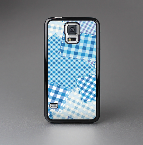 The Blue Plaid Patches Skin-Sert Case for the Samsung Galaxy S5