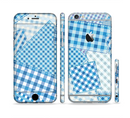 The Blue Plaid Patches Sectioned Skin Series for the Apple iPhone 6s Plus