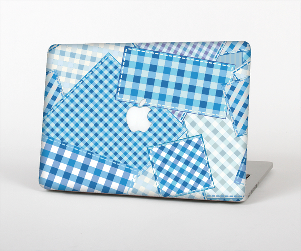 The Blue Plaid Patches Skin Set for the Apple MacBook Air 11"