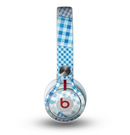 The Blue Plaid Patches Skin for the Beats by Dre Mixr Headphones